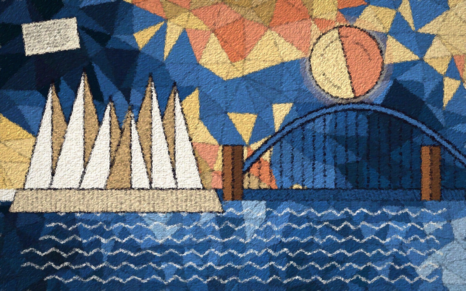 Tranh sơn dầu: Sydney Opera House & cầu Harbour